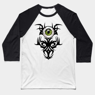 Tribal green marble eye Baseball T-Shirt